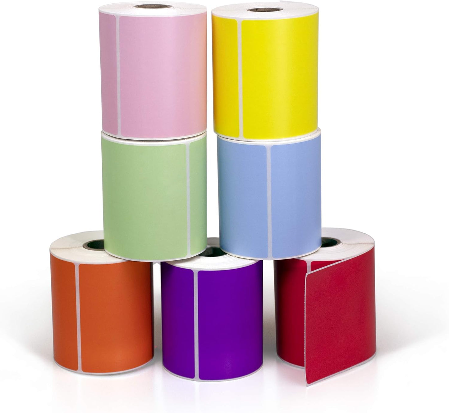 4" X 6" Direct Thermal Perforated Stickers Labels for Shipping Labels, Inventory, and Color Coding - Compatible with Zebra, Rollo, Godex and More (White, 6 Rolls)
