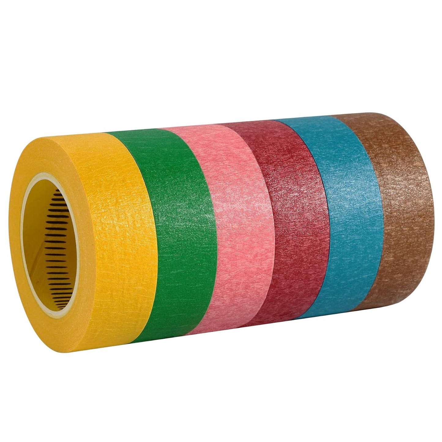 LLPT Colored Masking Tape 6 Rolls Craft Tape Total 276 Feet x 3/4 Inch Vibrant Color Painters Tape for Decorative Arts Crafts Paint Color Coding Labeling (PT1906)