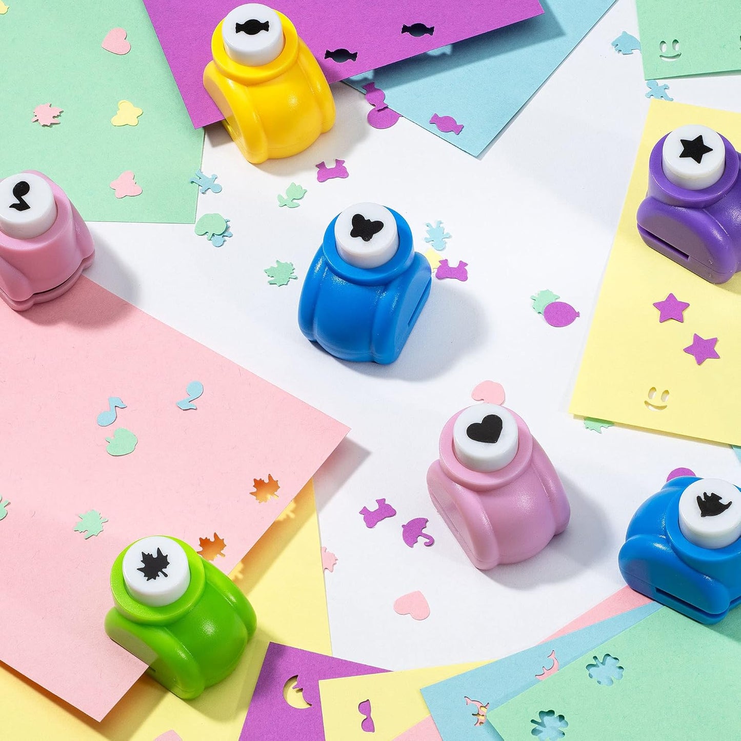 Shape Paper Punch Set | School Scrapbooking Paper Punchers for Arts and Crafts | Hole Punch Shapes That Kids and Adults Adore | Premium Crafting Supplies Kit includes 60 Paper Puncher Shapes (60 Pcs)