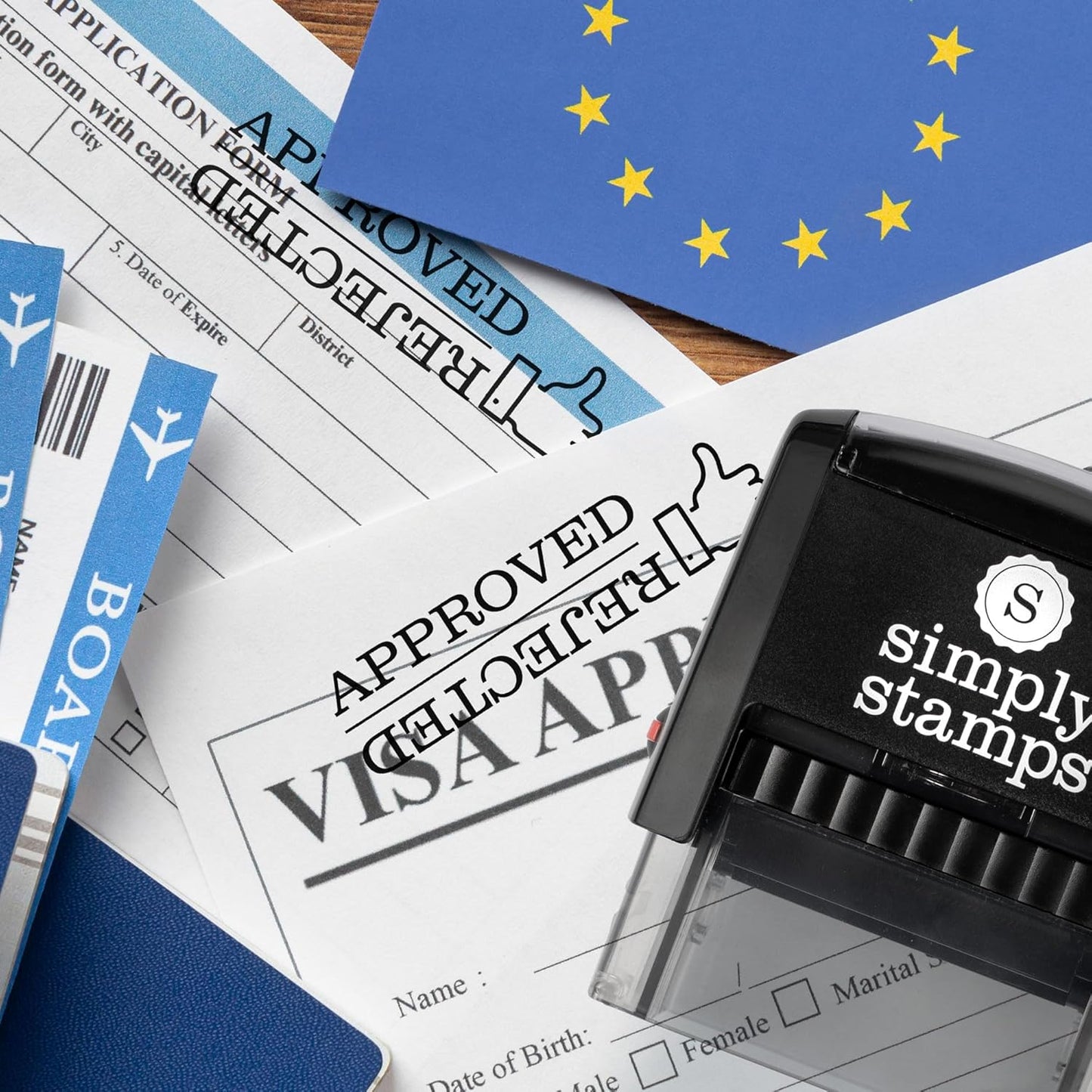 Approved/Rejected Office Stamp | 4 Different Sizes | 20 Designs | Multiple Color Options | Perfect for Quick Validation of Office Documents (Approved/Rejected, Medium)