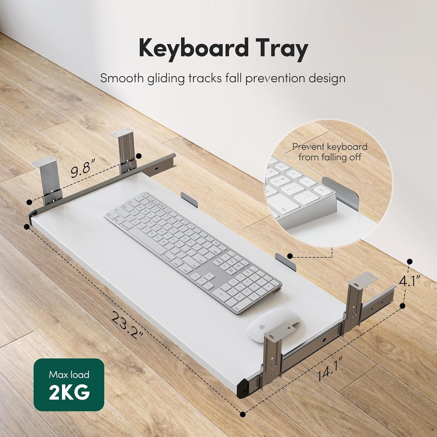 FEZIBO Standing Desk with Keyboard Tray, 40 x 24 Inch Adjustable Height Sit Stand Desk with Memory Presets for Home Office, Ergonomic Computer Workstation, White