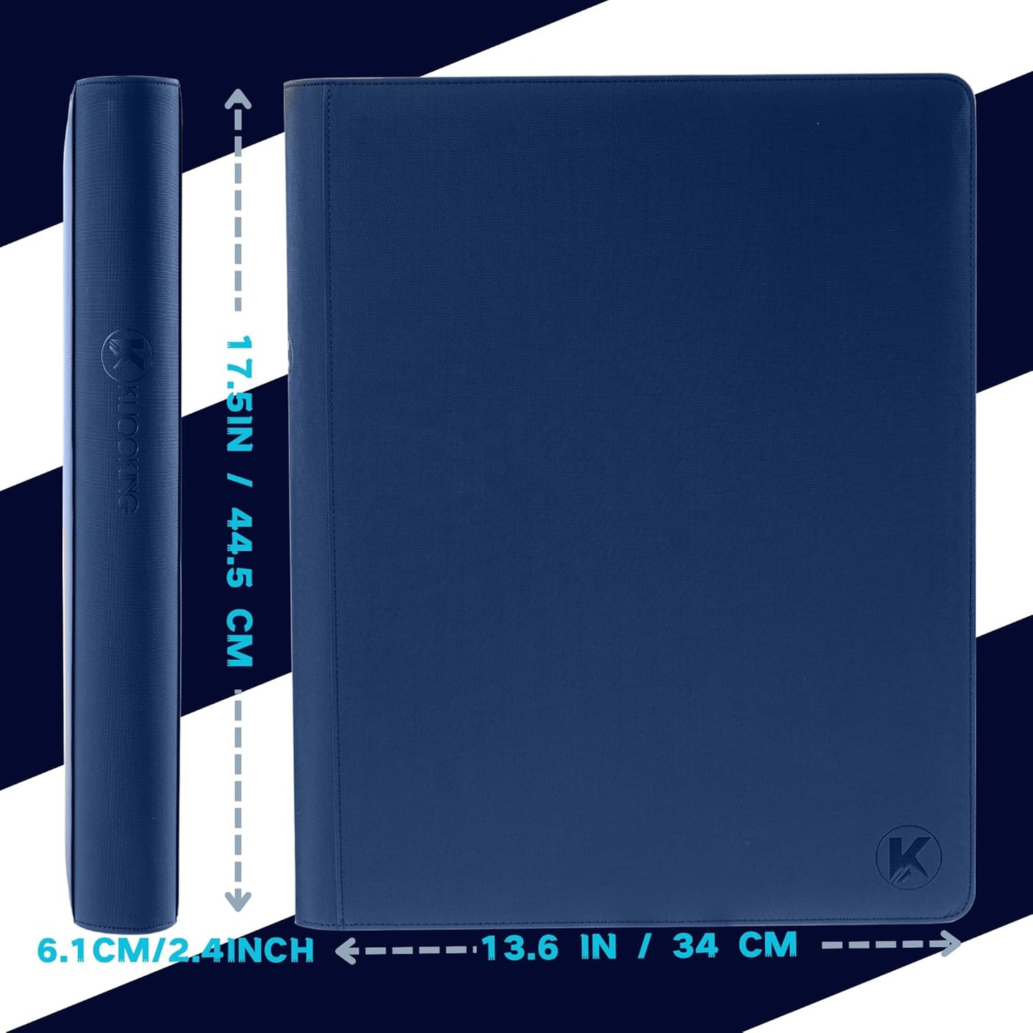 1408+ Pockets Trading Card Binder, 16-Pocket Card Ablum Compatible with MTG,Sports Cards & Other Standard Size Trading Card (Navy Blue)