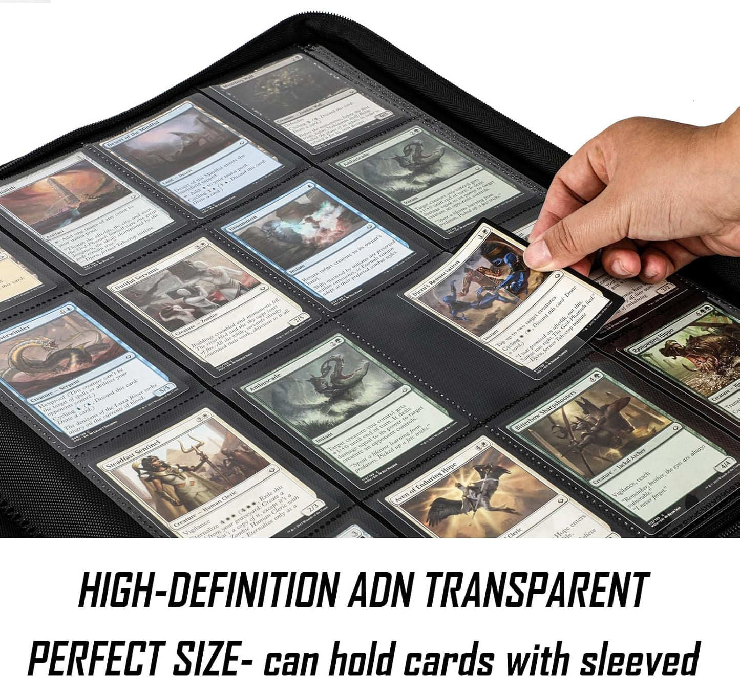 Premium-SV 1024 Pockets Card Binder,Label Design,16 Pocket Trading Card Zipper Binder, Ringless Side Loading Trading Card Album, Folder for TCG,MTG,Sports other Cards -Blue