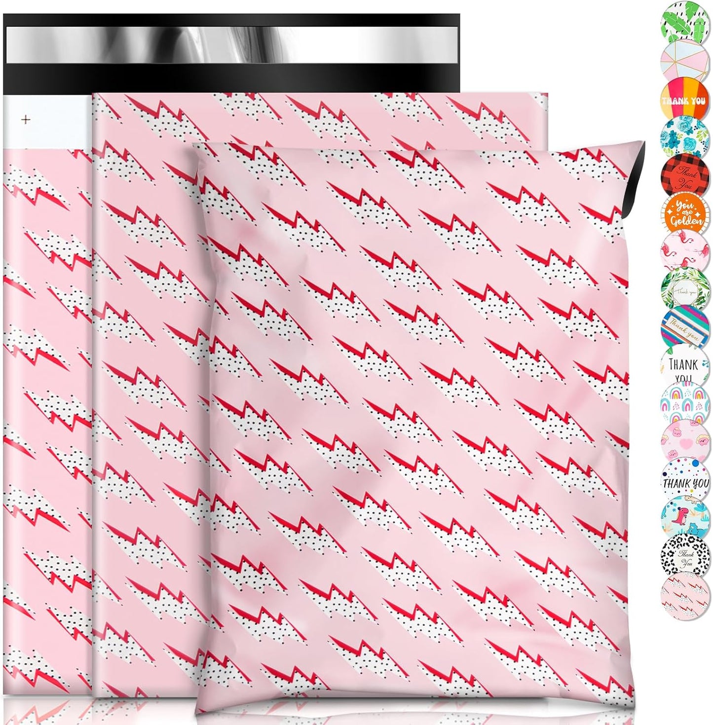 Oududianzi Poly Mailers 10x13, 50Pack Packaging Bags, Mailers Poly Bags for Shipping, Shipping Envelopes, Mailing bags, Packaging Bags for Small Business, Clothes- Lightning Bolt