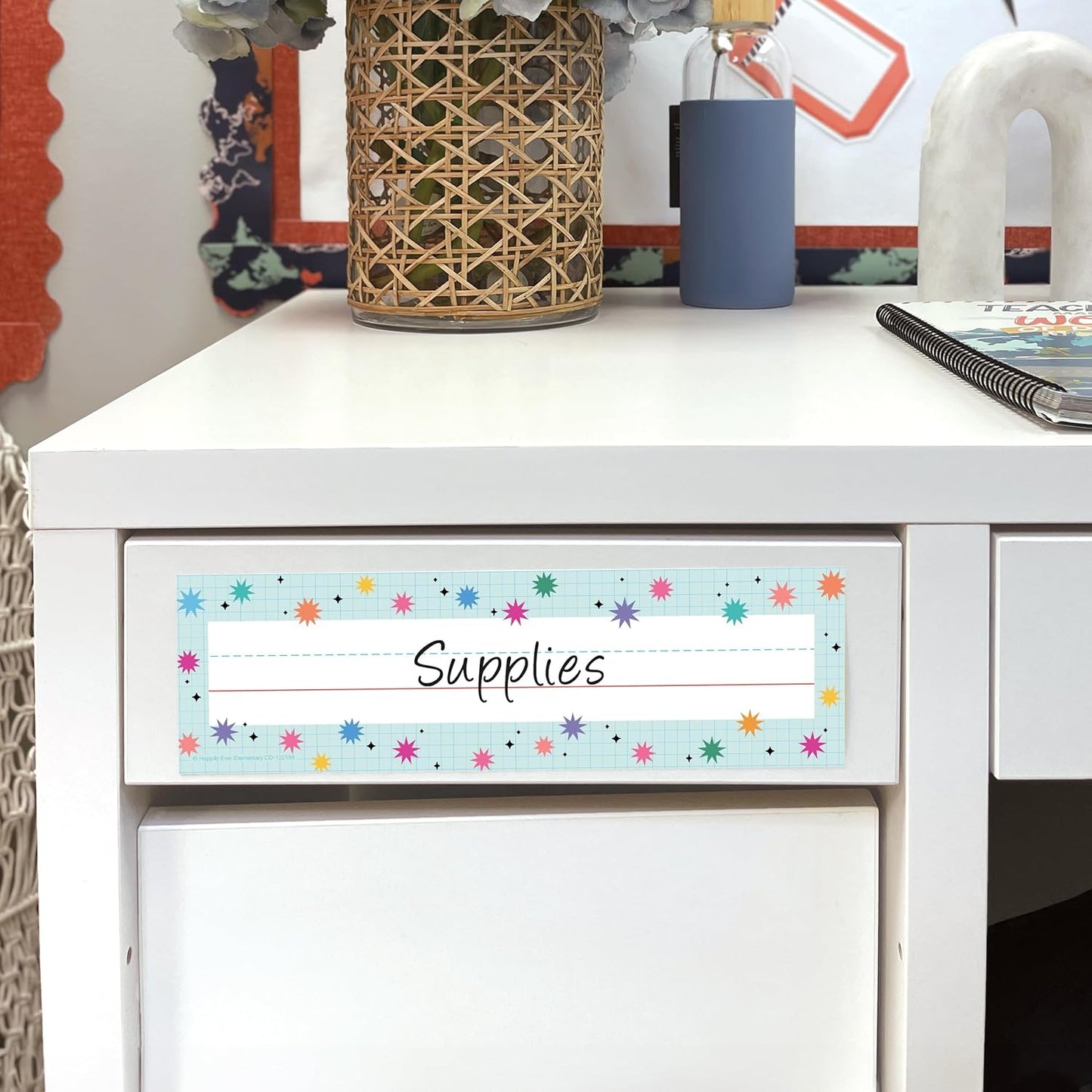 Carson Dellosa Retro Remix 36PC Groovy Name Labels for Kids, Retro Tags for Labeling Classroom, School Supplies, Chalkboard, Desk Organizer and Locker Organization, Teacher Decor