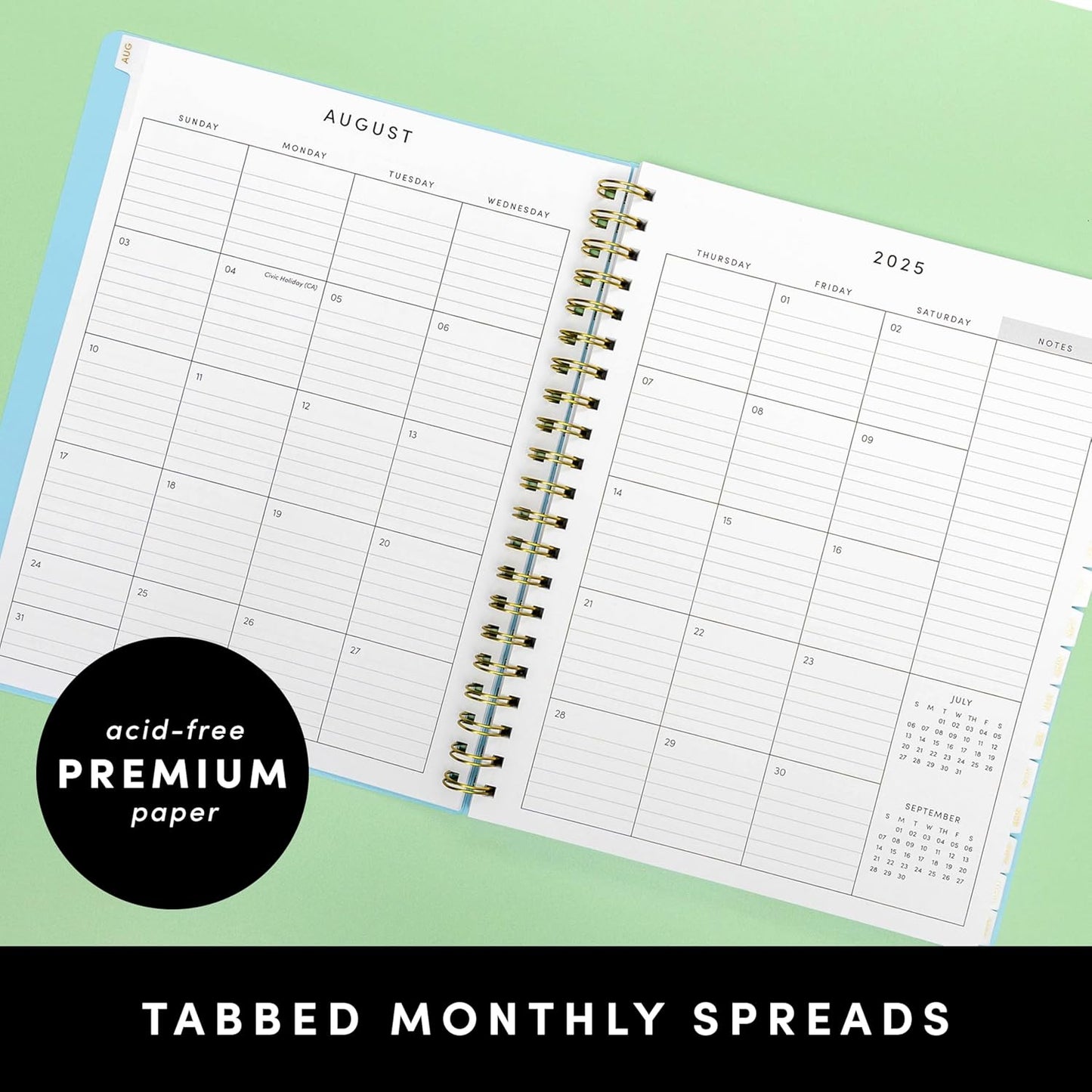 PAPERAGE 17 Month Academic Planner 2025-2026, Weekly & Monthly Spreads, August 2025 - December 2026, Large (8.5 in x 11 in), Royal Blue