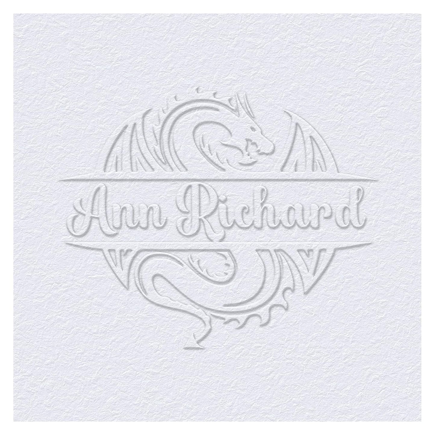 Book Embosser Custom Embosser Stamp with Your Name or Design Personalized Library Embosser Stamp Customized Books Business Cards Paper Documents Notebooks etc. (Dragon Theme - 06)