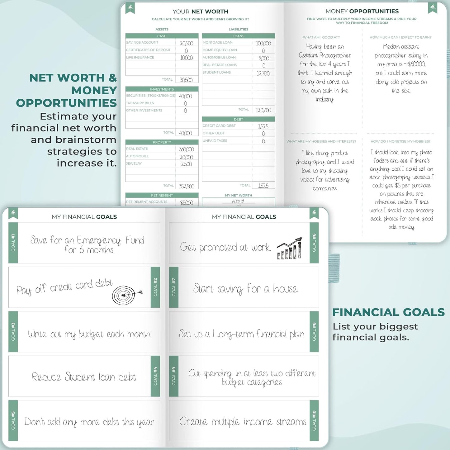 Clever Fox Bi Weekly Budget Planner – Undated Financial Organizer Book – Expense Tracker, Budgeting & Bill Notebook, A5 (Blue Surf)