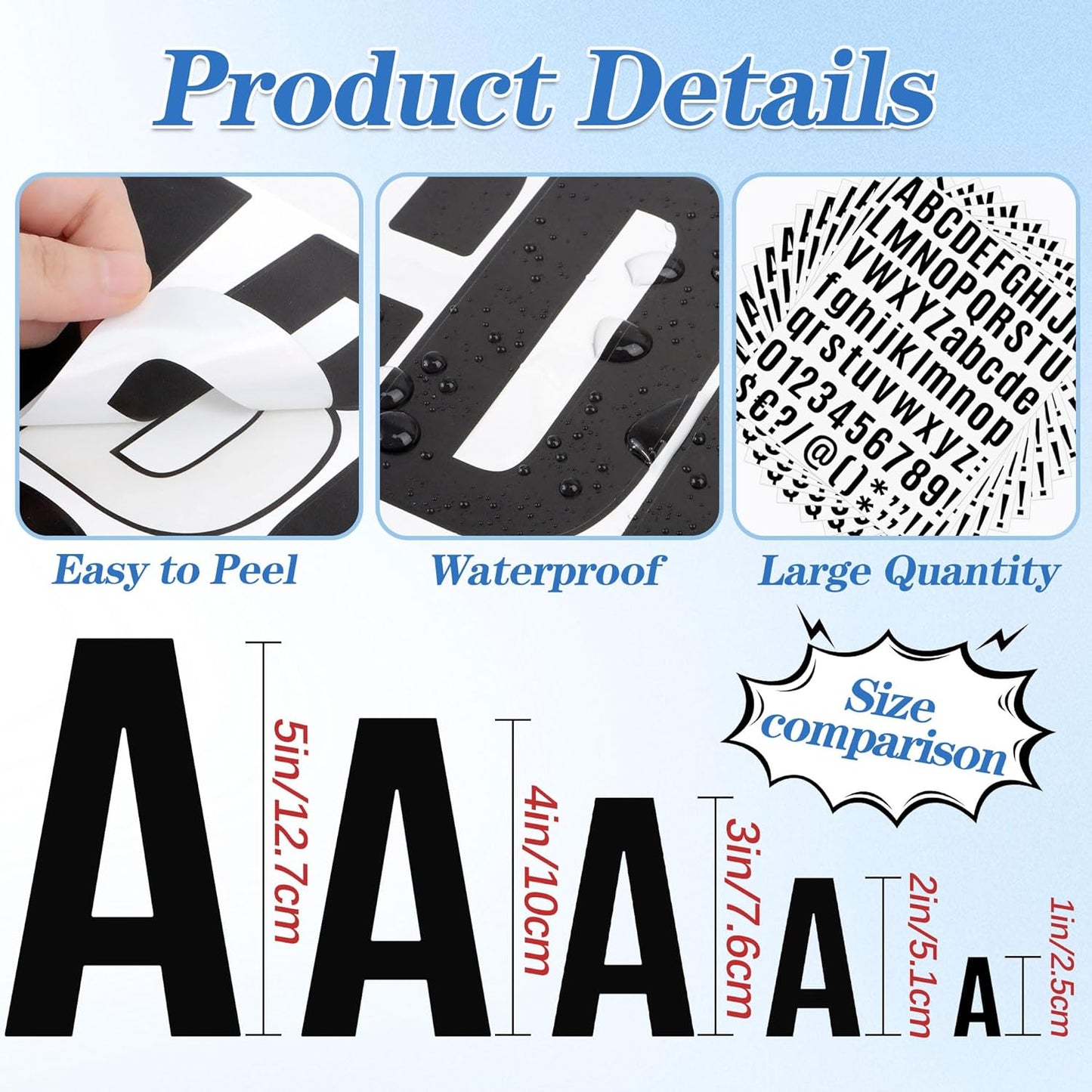 3402 PCS 42 Sheets Letter Stickers Small Mailbox Numbers and Letters Self Adhesive Vinyl Waterproof Alphabet Number Stickers for Mailbox Address,Scrapbooking,Cup, Sign,DIY Crafts Art (1 Inch,Black)