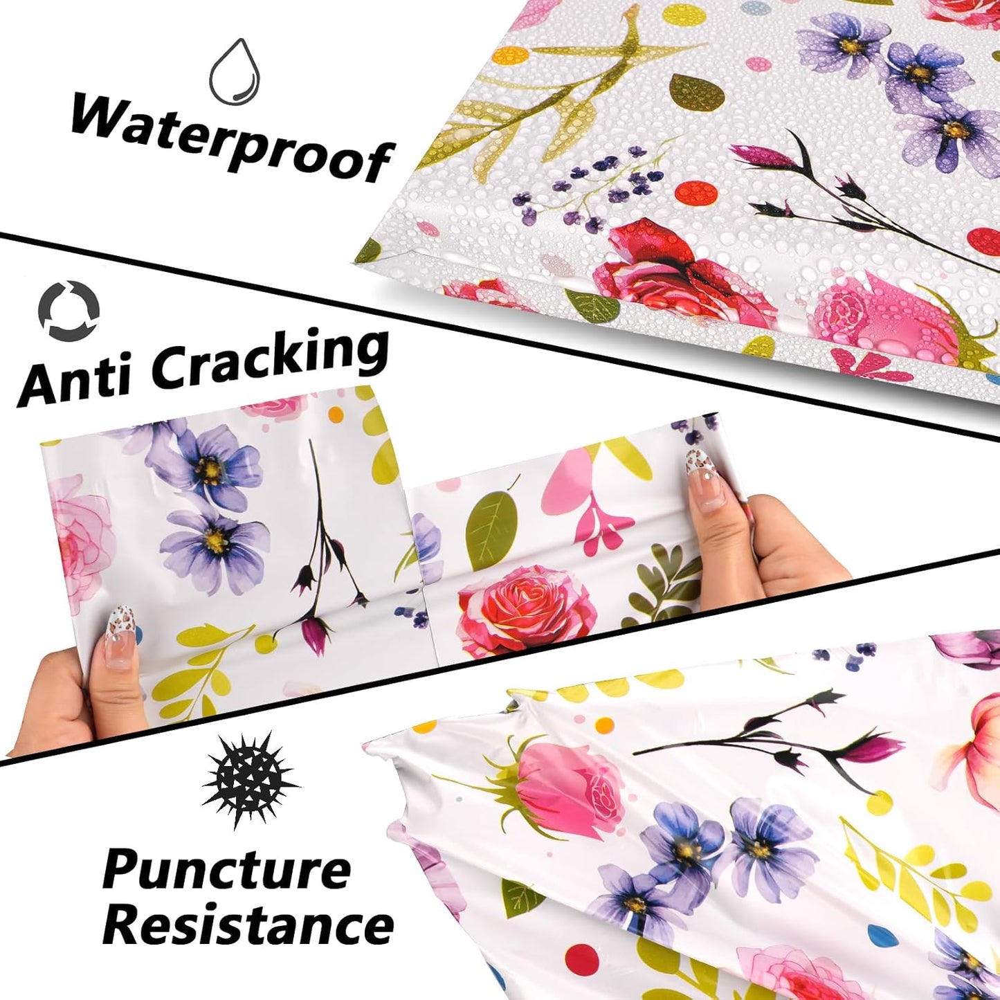 Poly Mailers 6x9 Inch 100 Pcs - Bud Printed Shipping Bags, 2.4mil Thickness, Waterproof and Tear Resistant Mailing Envelopes, Self-Sealing Packaging Bags for Small Business