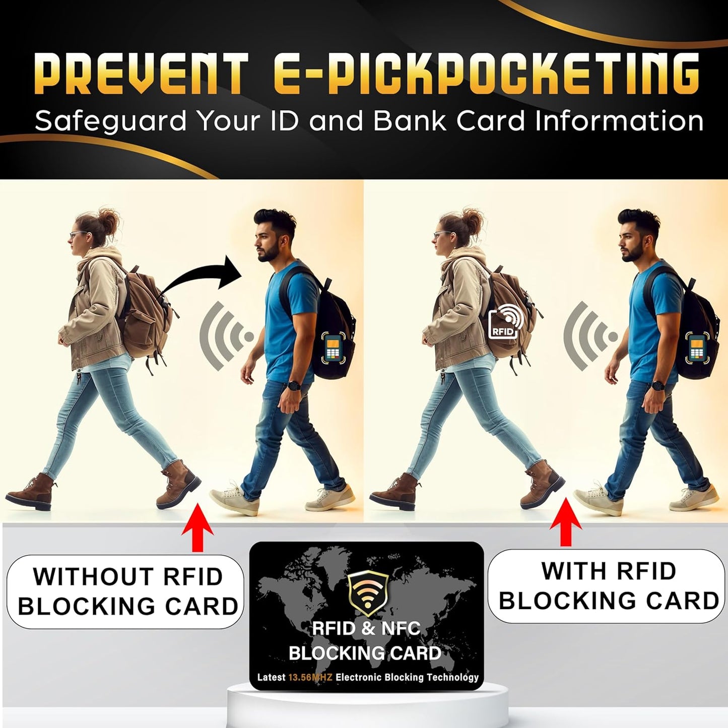 SaiTech IT 10 Pack RFID Blocking Card NFC Contactless Debit/Credit Card ATM Passport Protector ideal for Men & women slim with World map design perfectly fit in wallet(Black), White