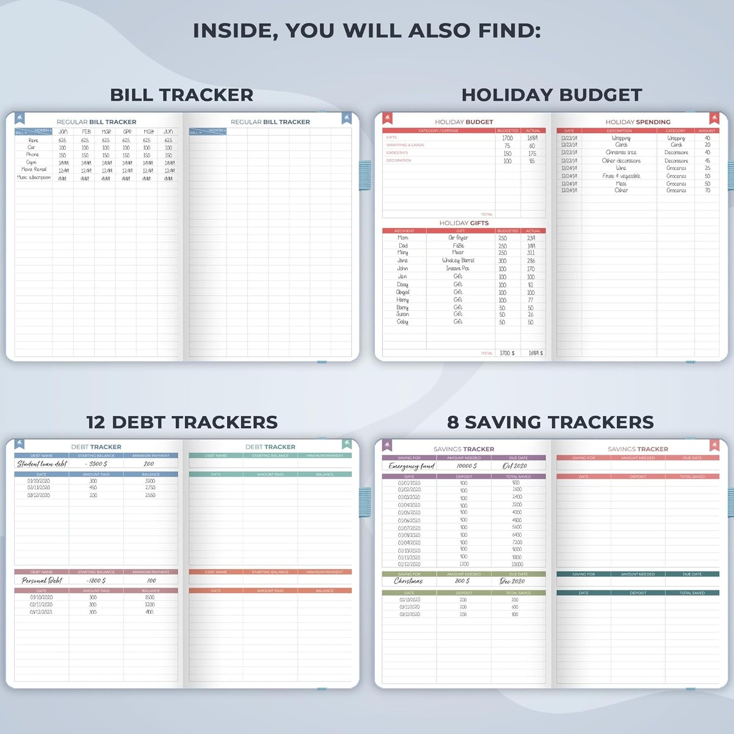 Clever Fox Bi Weekly Budget Planner – Undated Financial Organizer Book – Expense Tracker, Budgeting & Bill Notebook, A5 (Periwinkle)