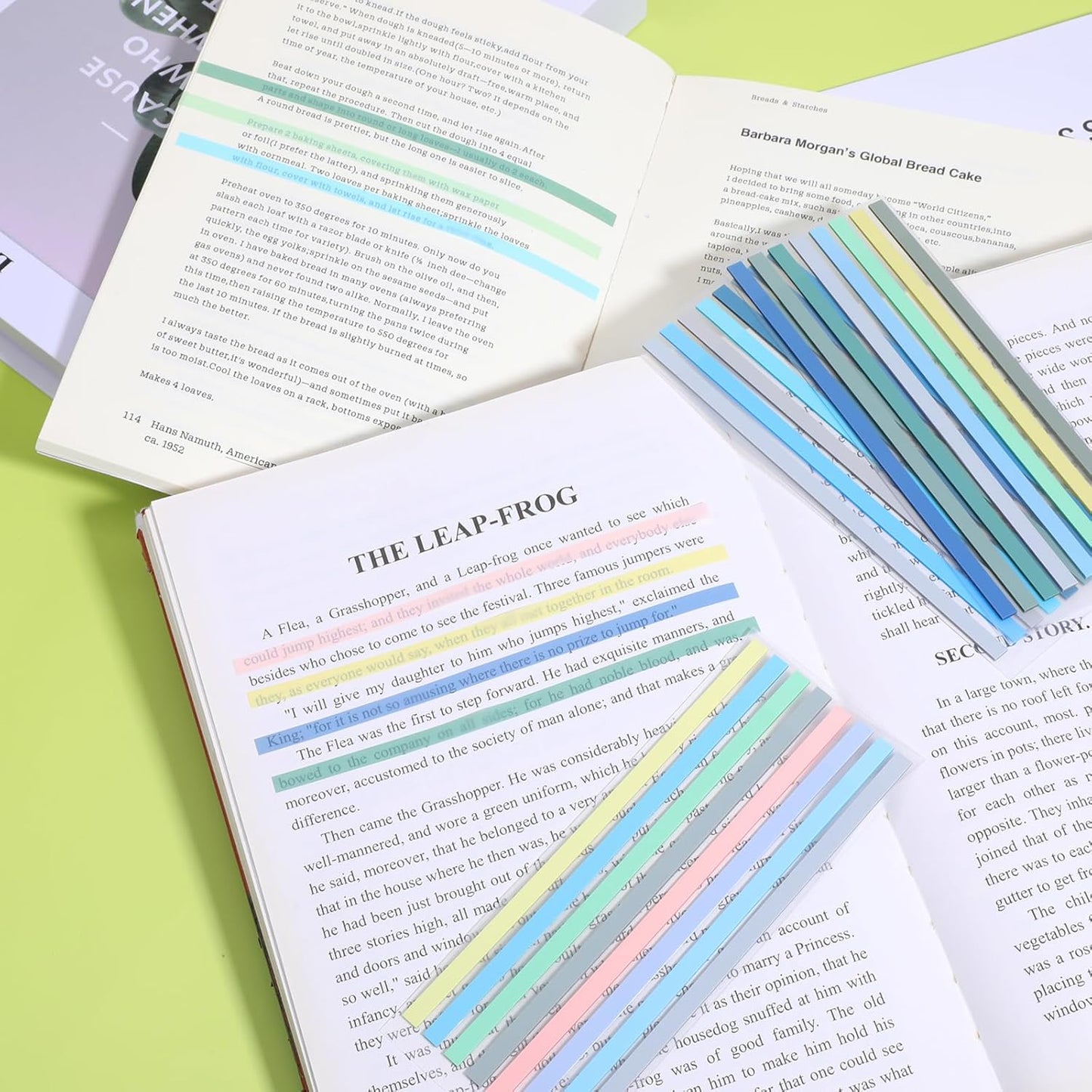 960 Pcs Transparent Highlighter Tape Reusable, Highlighter Strips Tabs Long Highlighting Sticky Tabs Page Markers Index Tabs for Books Office Supplies