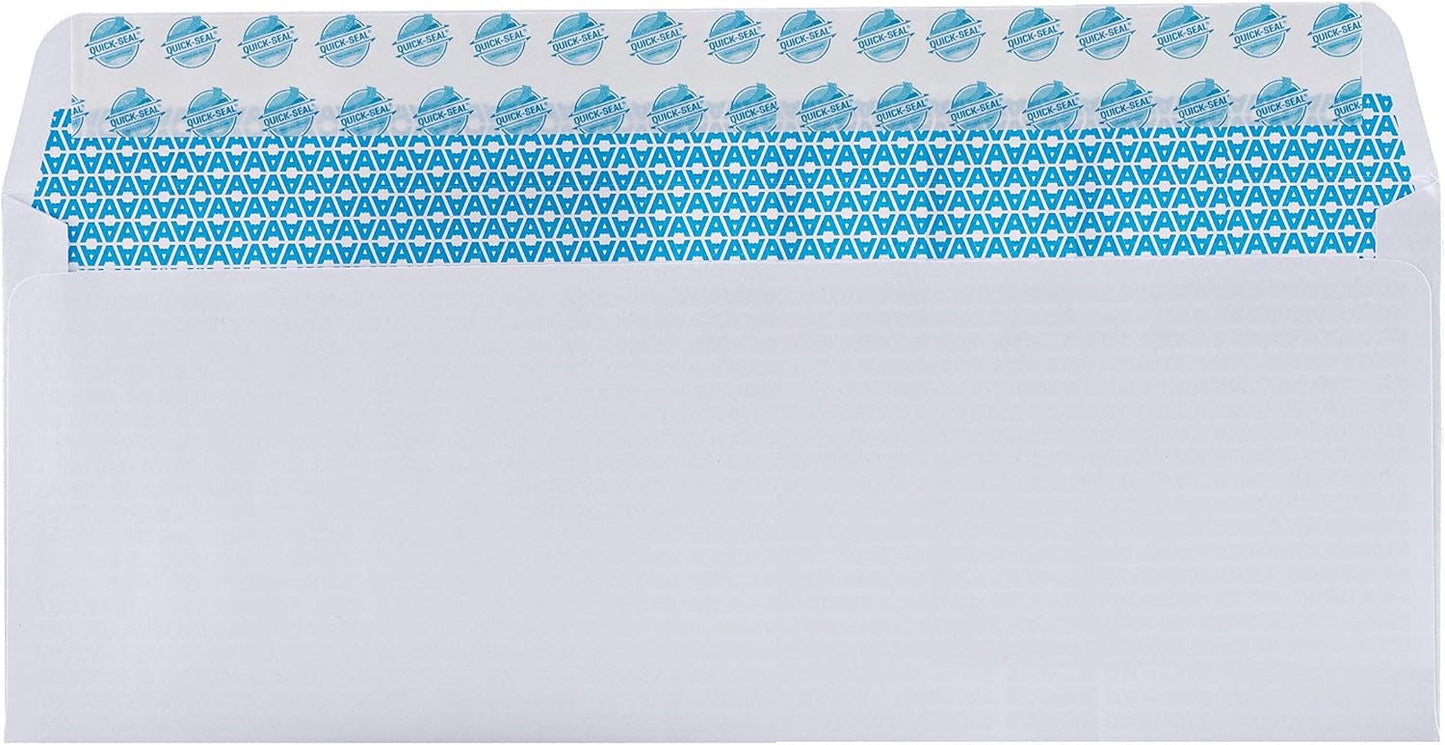 Aimoh 1000#10 Custom Printed Security Tinted Self-Seal Envelopes - Personalized with Logo and Address/Return Address Imprinted -Size 4-1/8 X 9-1/2" -White -24 LB -1000 Count (74001)