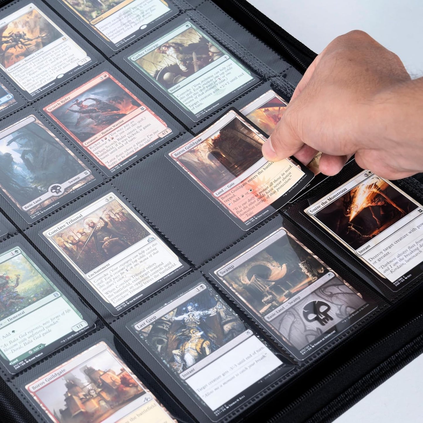 1408+ Pockets Trading Card Binder, 16-Pocket Card Ablum Compatible with MTG,Sports Cards & Other Standard Size Trading Card (Orange)