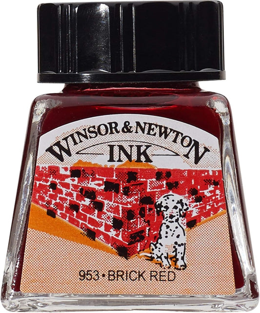 Winsor & Newton Drawing Ink, 14ml Bottle, Brick Red