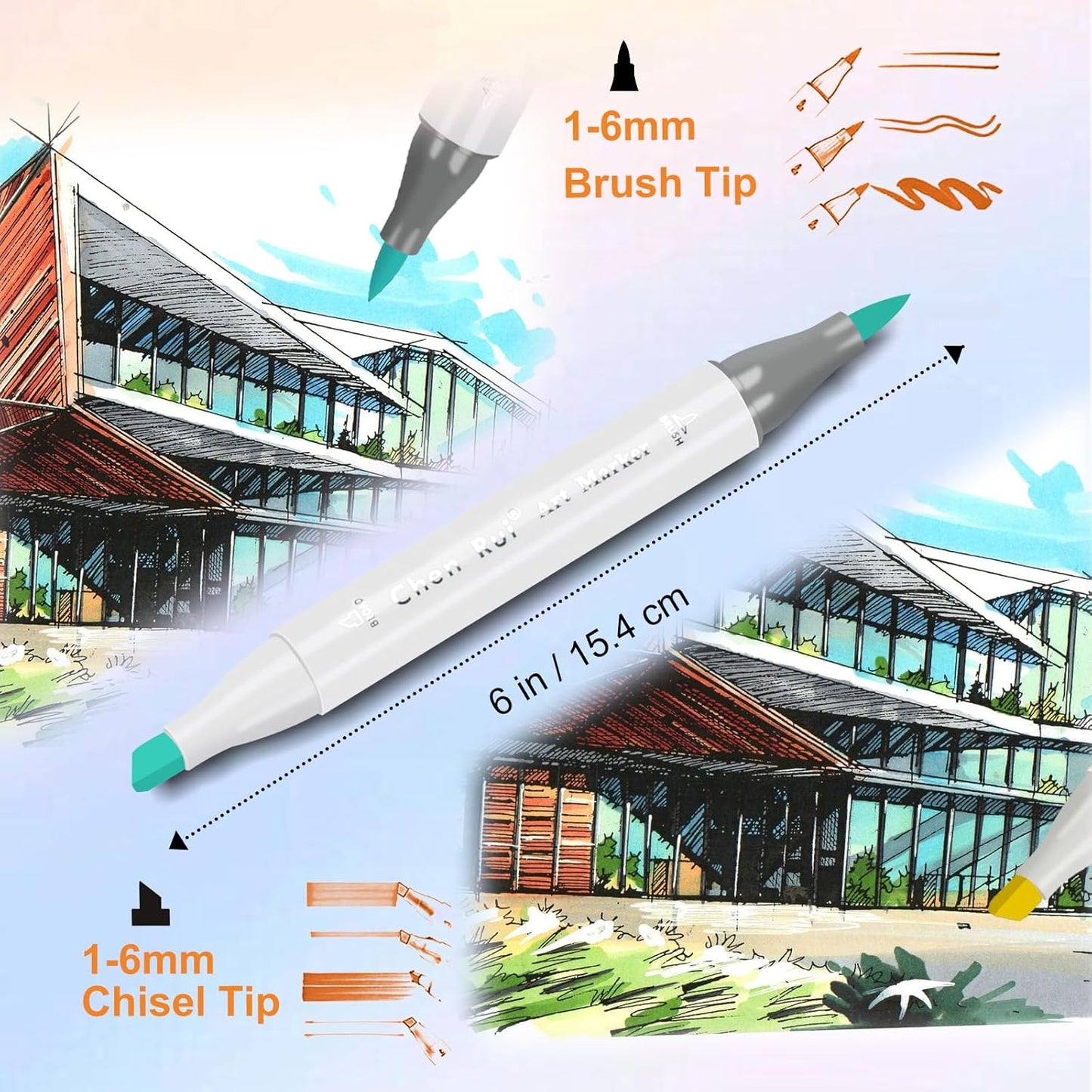 YHC 80 Colors Alcohol Brush Marker with Free App,Dual Tips Art Markers for Adults and Kids, Alcohol Based Brush & Chisel Tips Markers for Drawing, Coloring, Painting, Sketching