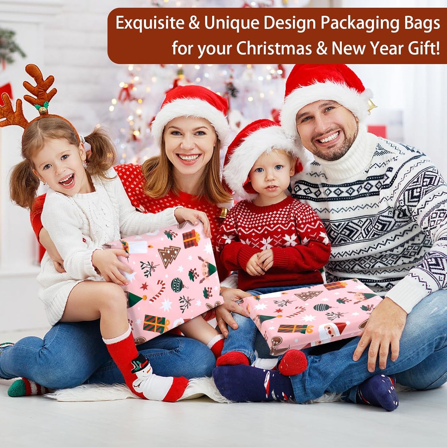 Oududianzi Christmas Poly Mailers 10x13, 50Pack Christmas Shipping Bags, Mailing Bags, Christmas Mailers Poly Bags for Shipping, Holiday Poly mailers 10x13, Christmas Packaging Bags