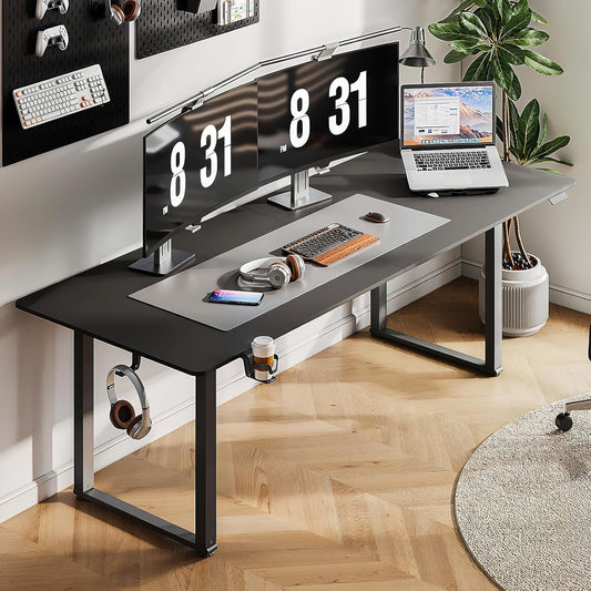 Standing Desk, 63x30 Inches Rectangle Stand Up Desk with 4 Legs, Dual Motor and Memory Controller, Adjustable Height from 28-46 Inches for Home and Computer Workstation, Black