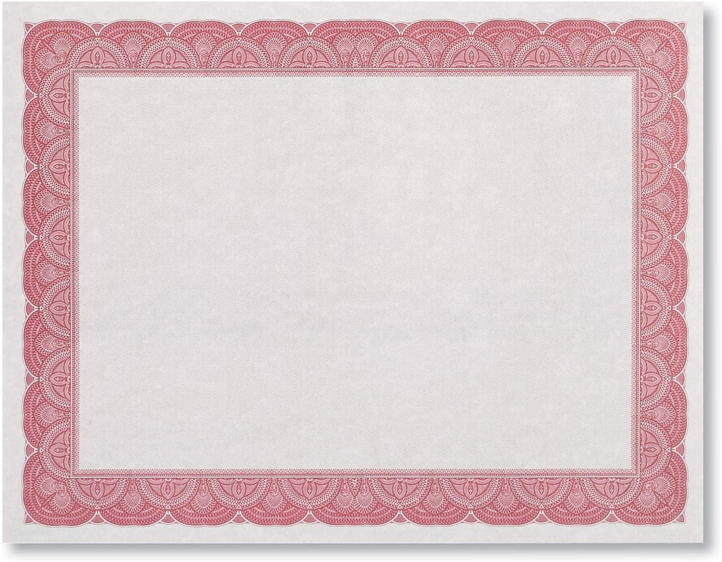 PaperDirect Stratton Gray Standard Certificate Paper, Maroon Border, 8 1/2 Inch x 11 Inch, 28lb Parchment, Certificates and Awards Paper, 100 Count, For School, Work, Diplomas & Award Certificates