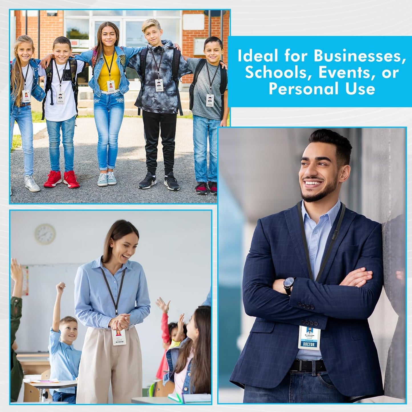 Windyun Breakaway Lanyards for ID Badges Bulk Lanyards Strap with J Hook Flat Lanyards School and Office Supplies