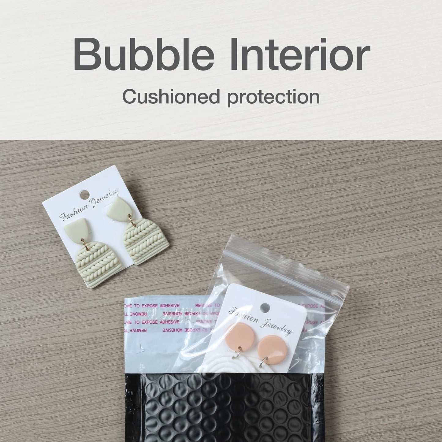 Quality Park Bubble Mailers, 4 x 8 Shipping Envelopes, Self-Seal, Small Black Padded Envelopes, Redi-Strip Peel Off Closure, 50 Per Box (1002352)