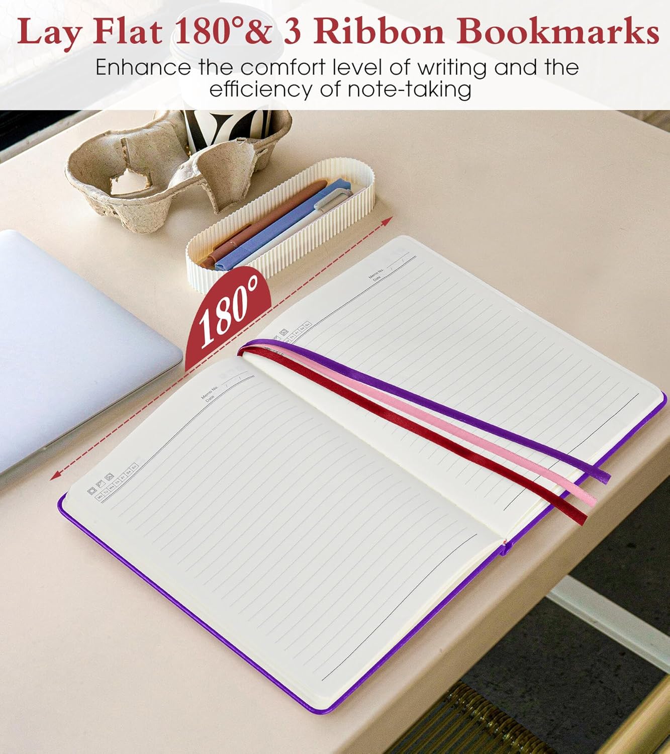 Lined Journal Notebook for Women Men, 160 Pages, A5 Hardcover Vintage Leather Journaling Notebooks for Work, School, Note Taking, Travel, Bible Study, Daily Diary for Writing 5.8"x8.5" (Purple)