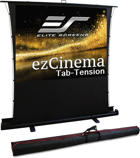 Elite Screens ezCinema Tab Tension, 100-Inch 4:3 Portable Manual Floor Pull Up Scissor Backed Projector Screen, Office School Front Projection +Carry Bag, US Based Company 2-Year Warranty - FT100XWV