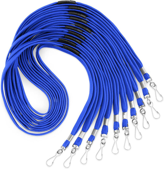 MIFFLIN-USA Flat Breakaway Safety Lanyard for ID Badges (Blue, 36 Inch, 250 Pack), Soft Woven Neck Line