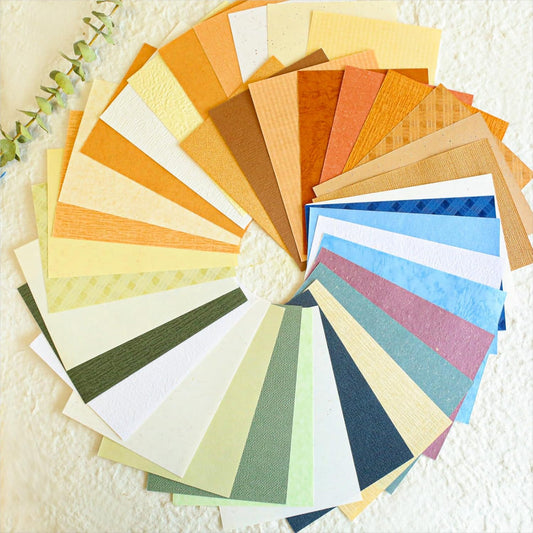 80 Sheets Textured Scrapbook Paper Packs, Assorted Color 120gsm Collage Paper Craft for Art, Scrapbooking, Junk Journals, Card Making, Mixed Media, Journaling, A6 Size