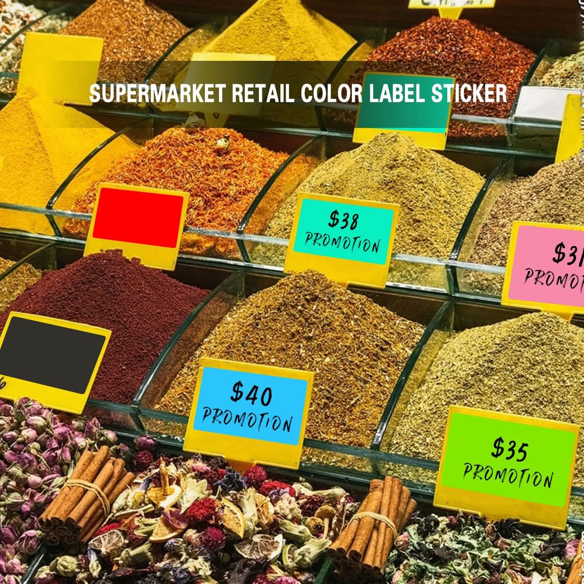 PARLAIM 5 x 3 inch Square Color-Coding Sticker Labels, Permanent Rectangle Color Coding Inventory Sticker for Labeling (250pcs Pink)