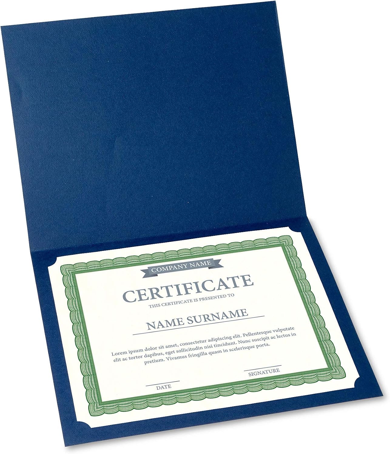Executive Green & White Parchment Certificate Papers - Pack of 100, Laser & Inkjet Printer Compatible, For Office, Business Awards, Graduation, School Diplomas, 8-1/2" x 11" on 60 lb. Text Stock