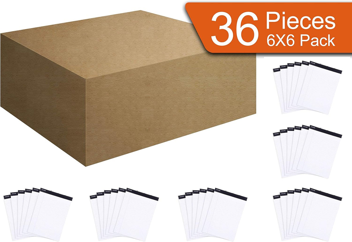 Mintra Office Legal Pads, ((xBasic, 8.5in x 11in, Narrow (White), 36pk (6-6pks))