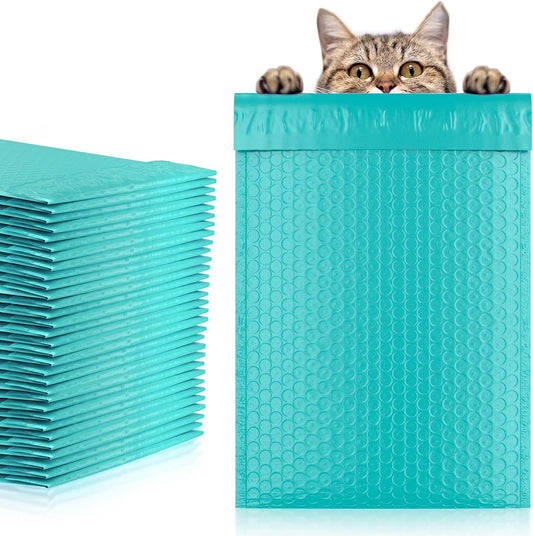 Teal Poly Bubble Mailers Self Seal, 6.5 x 9 Inch. Pack of 200 Bubble Packaging Envelopes for Shipping. Durable Padded Envelopes Waterproof. Self Seal Padded Mailers. Shipping Packages