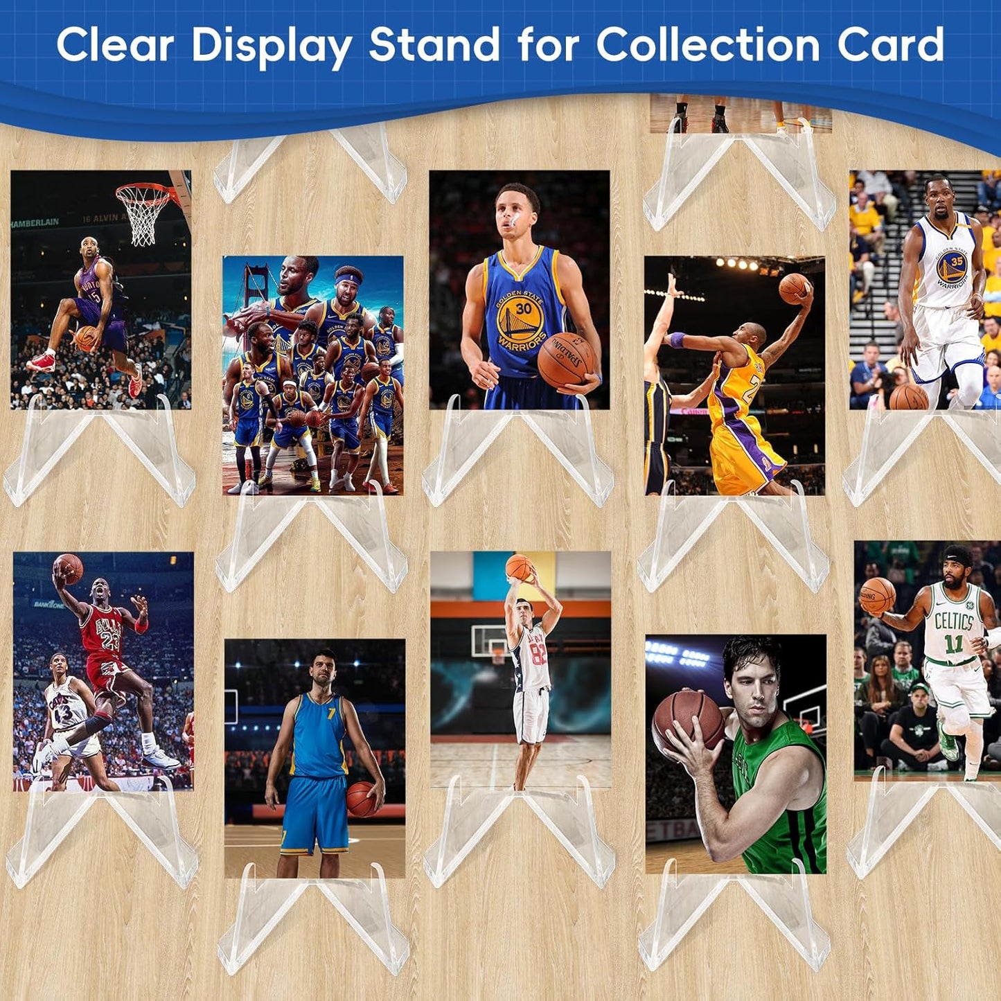 Acrylic Card Display Stands, 36 PCS Card Stands for Sports Cards, Clear Mini Easel Stand Holder for Challenge Coin Graded Card Sports Card PSA Card Baseball Card