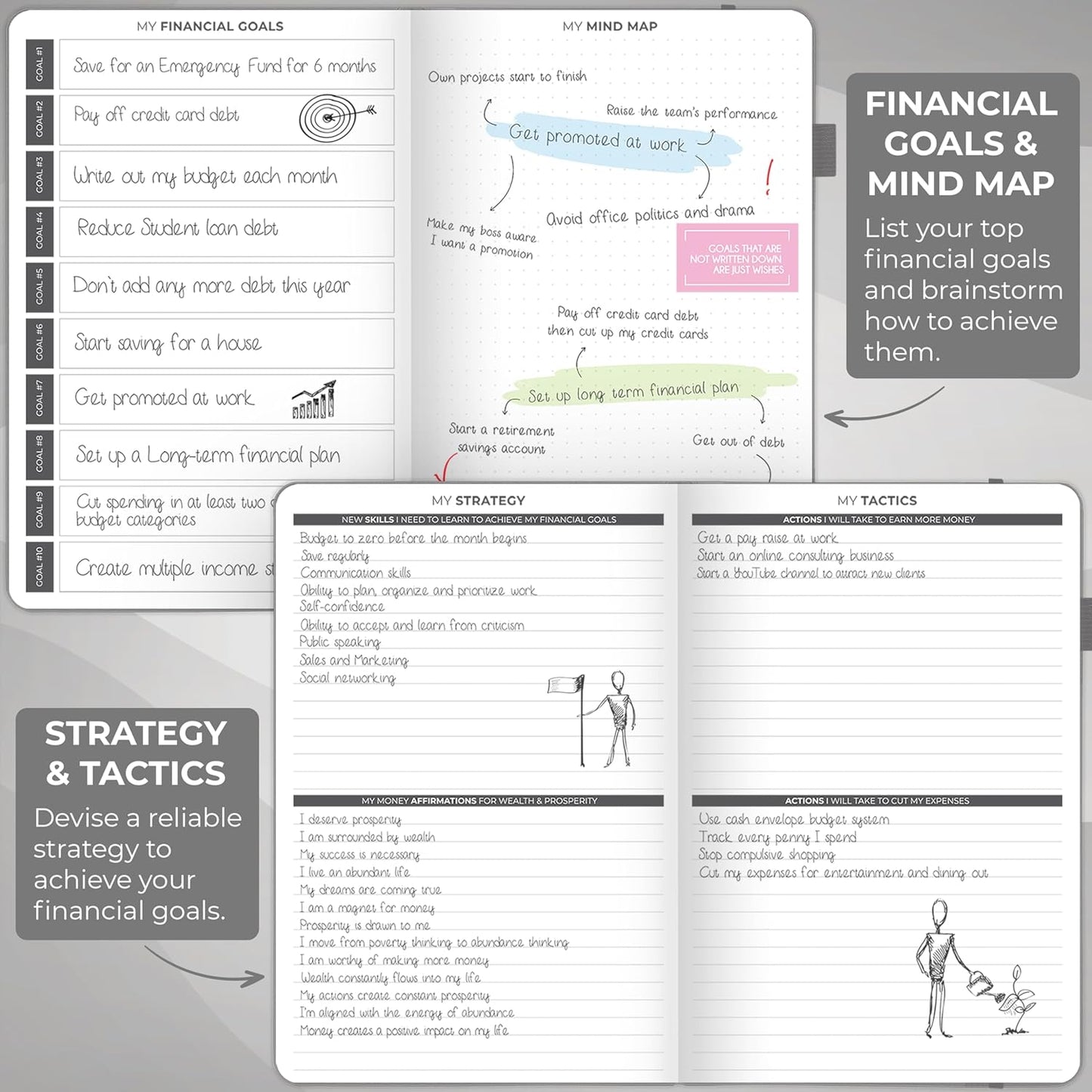 Clever Fox Budget Planner - Expense Tracker Notebook. Monthly Budgeting Organizer, Finance Logbook & Accounts Book, Bill Tracker, A5 (Gray)