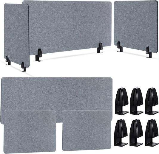 3 Pcs Clamp-on Desk Divider, 1pcs-47''x 24'' and 2pcs-24''x 24'' Desk Privacy Panel Acoustic Office Partitions Cubicle Modesty Panel for Classroom Noise Reducing Visual Distractions