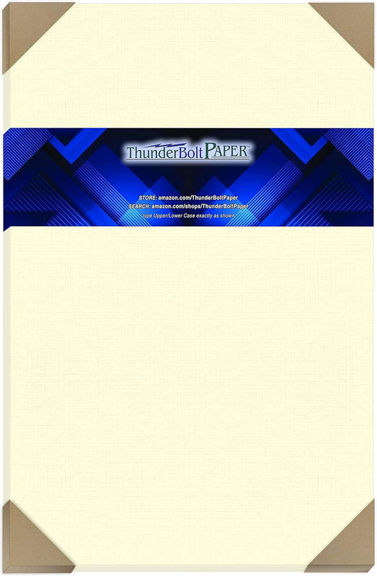 50 Natural Linen 80# Cover Paper Sheets - 11" X 17" (11X17 Inches) Tabloid|Ledger|Booklet Size - Card Weight - Fine Linen Textured Finish - Quality Cardstock