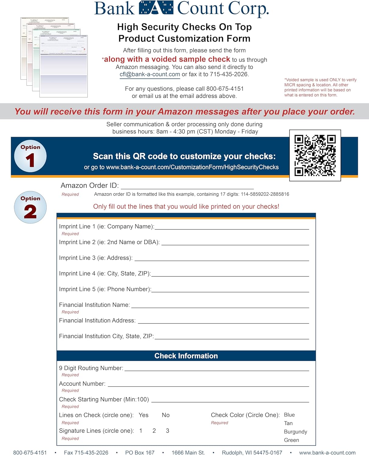 Green High Security Checks on Top Compatible w/QB accounting software - Custom Computer Checks on Top (100)