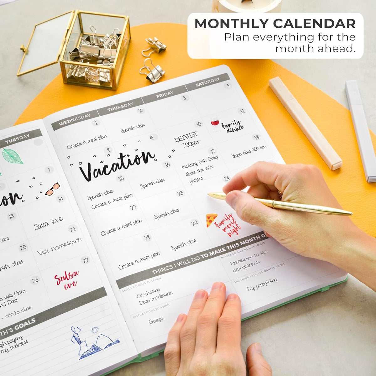 Clever Fox Planner PRO – Weekly & Monthly Life Planner to Increase Productivity, Time Management and Hit Your Goals, 8.5x11″ (Mint)