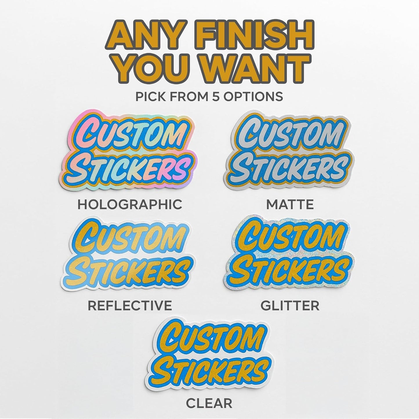 VulgrCo Personalized Custom Individually Die Cut Stickers Decals for Fun, Business, Weddings, Birthdays, Gifts Waterproof (Holographic)