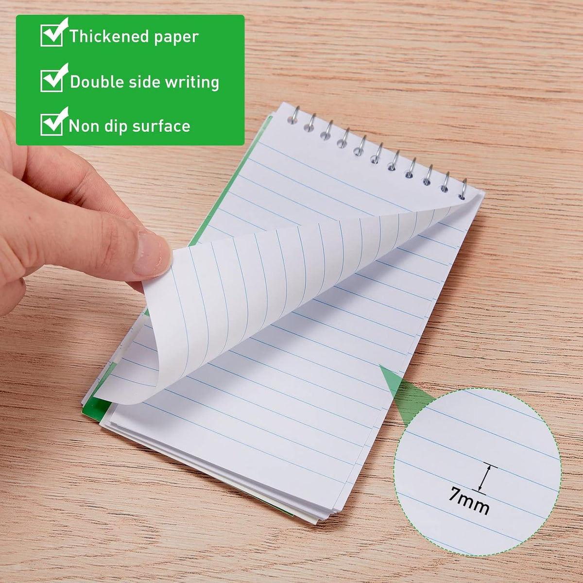 Thenshop 148 Pads Spiral Memo Pads Bulk 3 x 5 Inch Small Pocket Notepad Top Bound Lined 60 Sheets Mini Notebooks for School College Office Home Supplies (Black,Green,Dark Blue,Red)