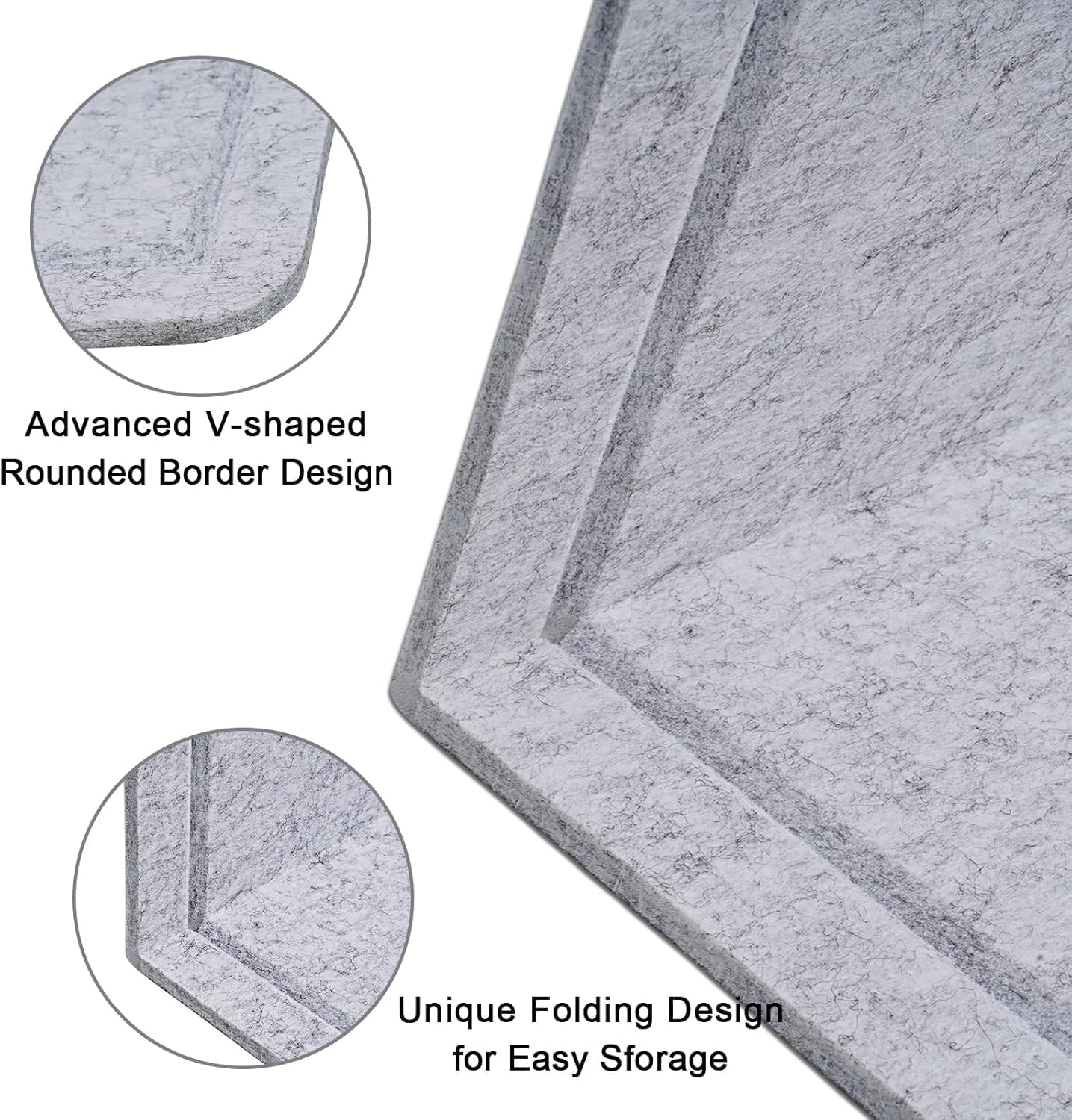 Large Bulletin Board - 60 X 36 inches Decorative Felt Pin Board - 5' x 3' Cork Board Alternative for Wall - Foldable Photo Board Self-Adhesive Vision Board Prayer Board with 30 Pushpins - Silver Gray
