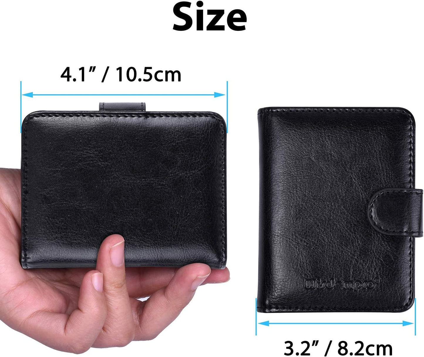 Wisdompro Credit Card Holder, Slim Leather RFID Blocking Wallet Debit Card Protector Organizer Case (Build in 20 Card Slot & 7 Small Cells for Memory Cards)-Vertical Black