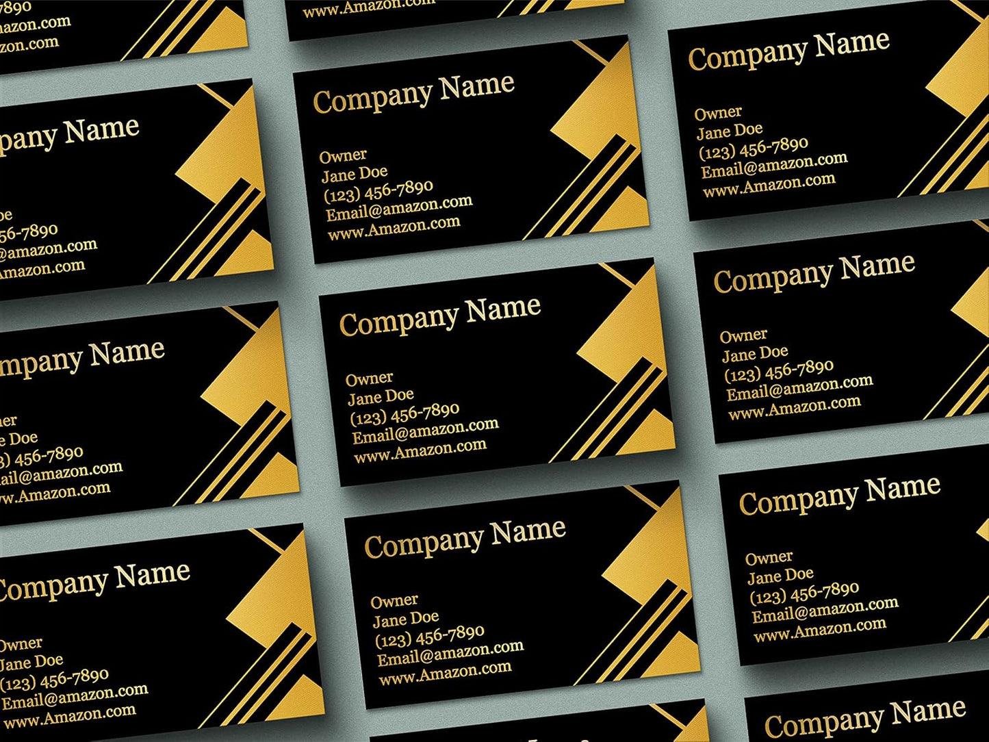Personalized Gold Foil Black Business Cards 100 Pack - 3.5" x 2" Cards - 14 PT Thick Sturdy Cards - Unique Shiny Gold Foil - Made in the U.S.A. (Gold Luxury)