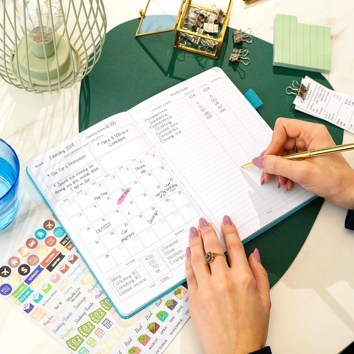 Legend Budget Planner – Financial Organizer Book. Money Account & Expense Tracker Notebook Journal for Household Monthly Budgeting (Viridian)