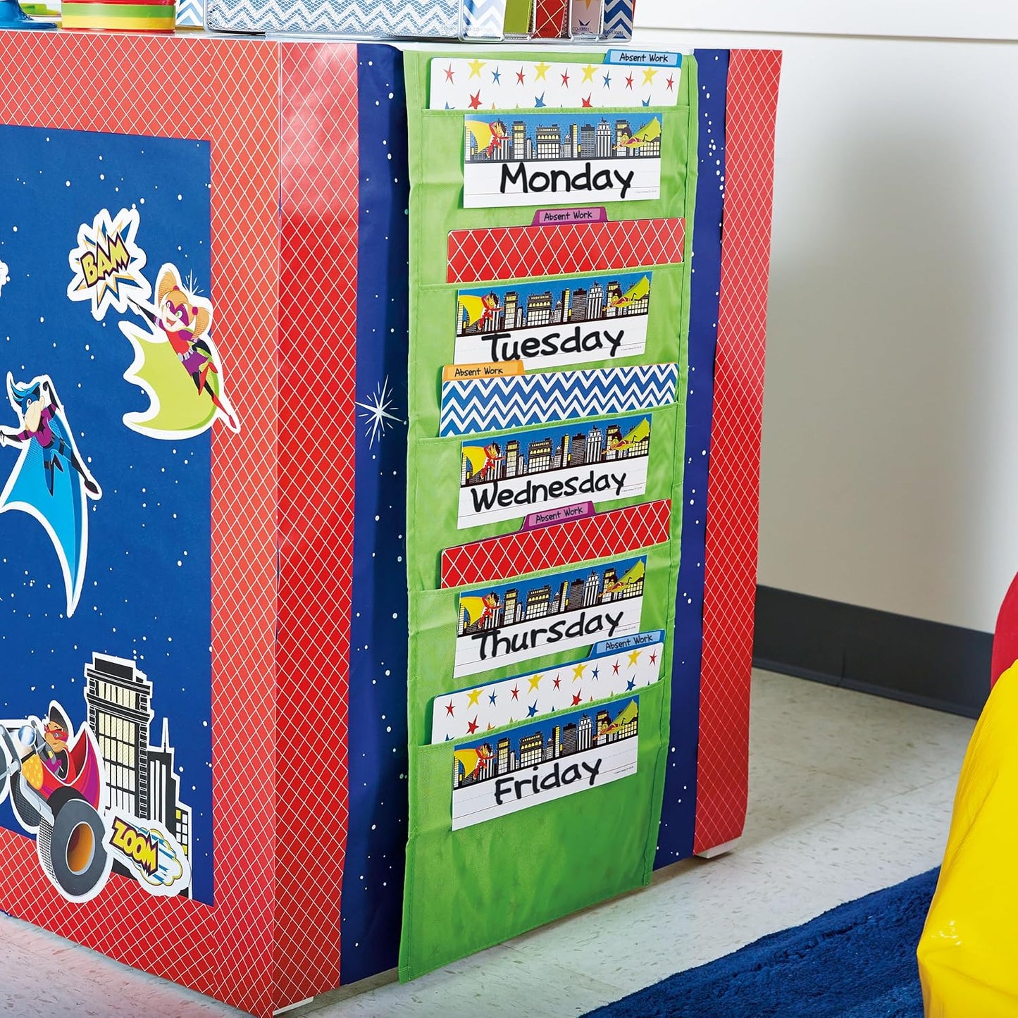 Carson Dellosa Super Power 36PC Name Labels for Kids, Superhero Tags for Labeling Classroom, School Supplies, Chalkboard, Desk Organizer and Locker Organization Teacher Decor