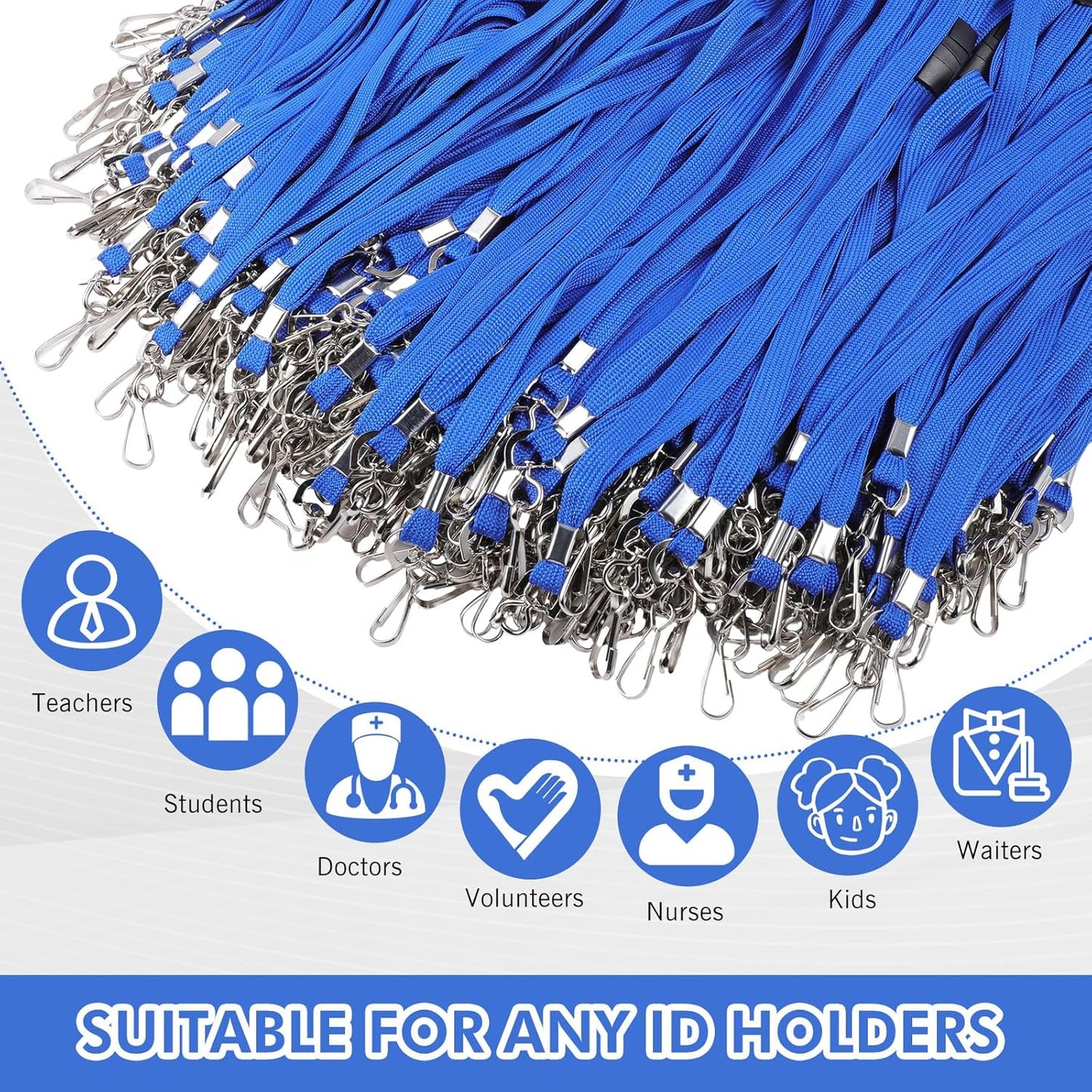 Windyun Breakaway Lanyards for ID Badges Bulk Lanyards Strap with J Hook Flat Lanyards School and Office Supplies