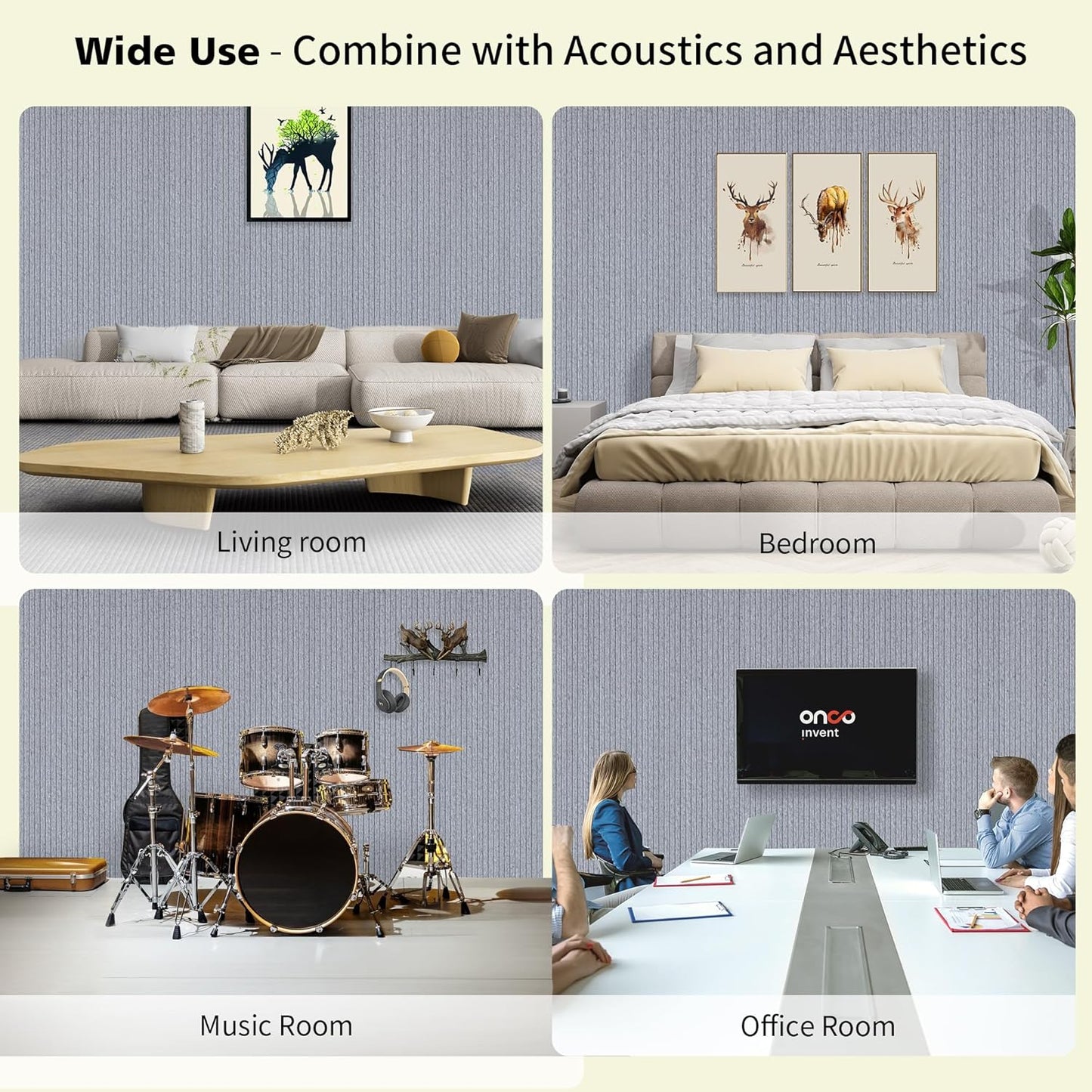 Acoustic Panels,10 Pack Sound Panels Noise Reducing for Walls,48"x24"x0.4" Soundproof Wall Panels,High-Density Acoustic Wall Panels,Decorative Wall Sound Absorbing Panel,Silver Gray
