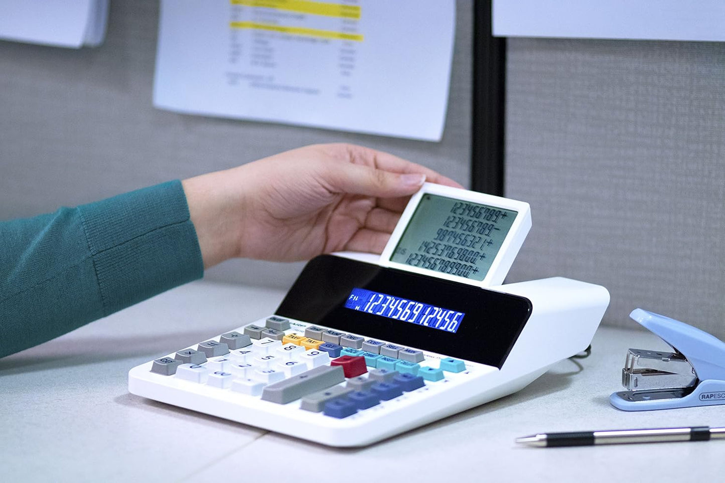 Sharp Paperless Printing Desk Calculator w/Check and Correct, Large 12-Digit LCD Primary Display, Printing Calculator/Adding Machine with Scrolling LCD Display Replacing Paper (EL-1901)